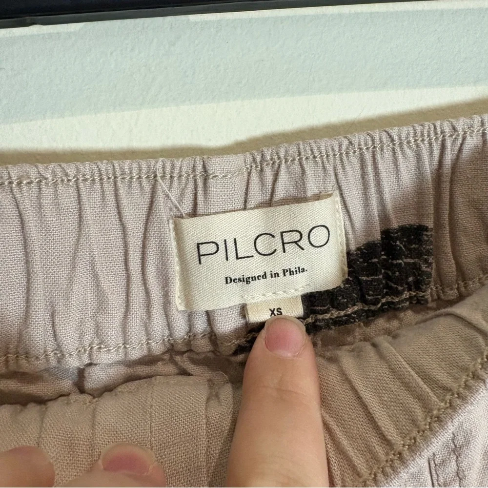 Anthropologie Pilcro Betty Drawstring Linen Pant in Blush / Grey Size XS - Picture 7 of 8